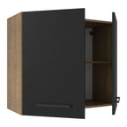 Armário Aéreo Madesa Agata 70 cm 2 Portas Rustic/Preto