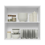 Armário Aéreo 70 cm 2 Portas Branco/Cinza Lux Madesa