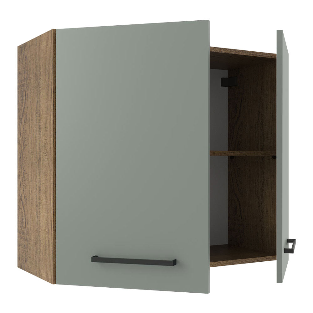 Armário Aéreo Madesa Agata 70 cm 2 Portas Rustic/Cinza