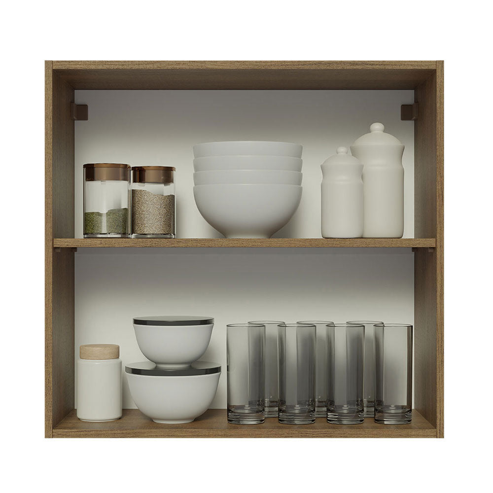 Armário Aéreo 70 cm 2 Portas Rustic/Branco Veludo Lux Madesa