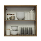 Armário Aéreo 70 cm 2 Portas Rustic/Branco Veludo Lux Madesa