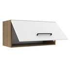 Armário Aéreo de Cozinha Madesa Agata 70 cm 1 Porta Basculante Rustic/Branco