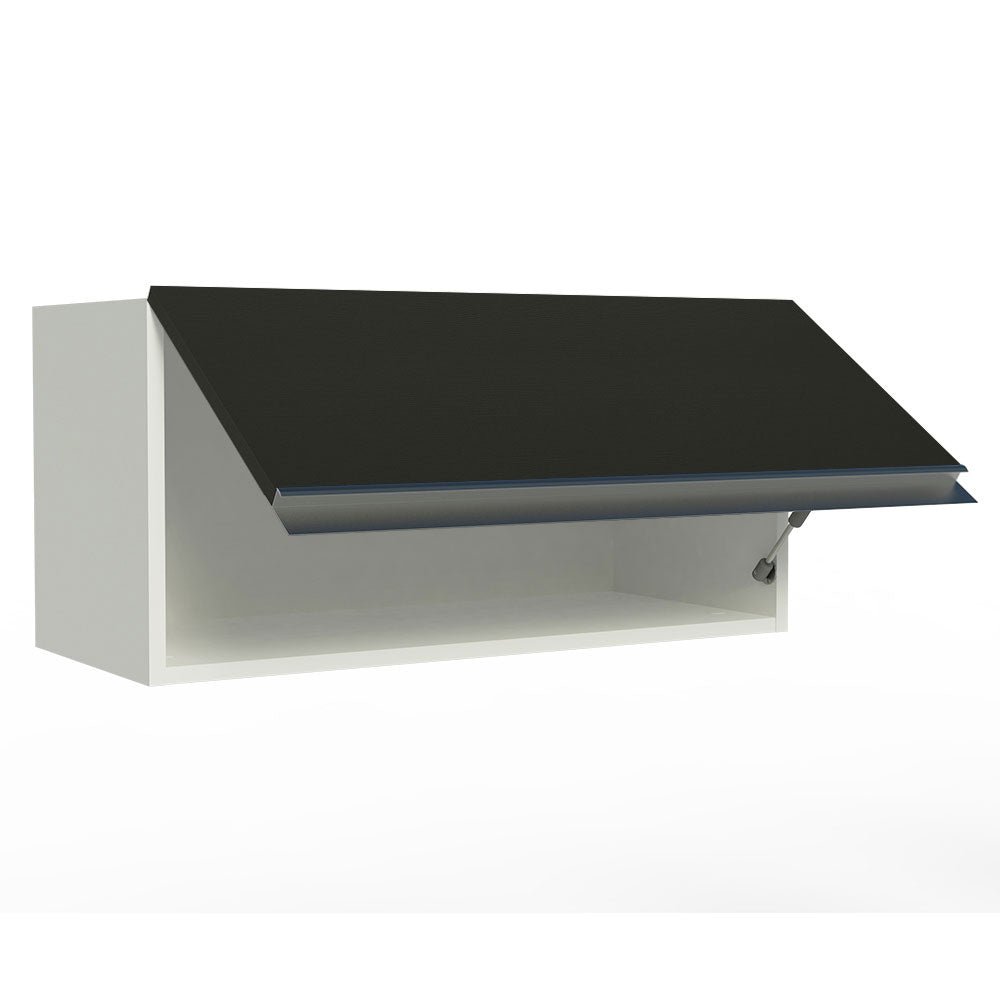 Armário Aéreo de Cozinha Madesa Glamy 70 cm 1 Porta Basculante Branco/Preto