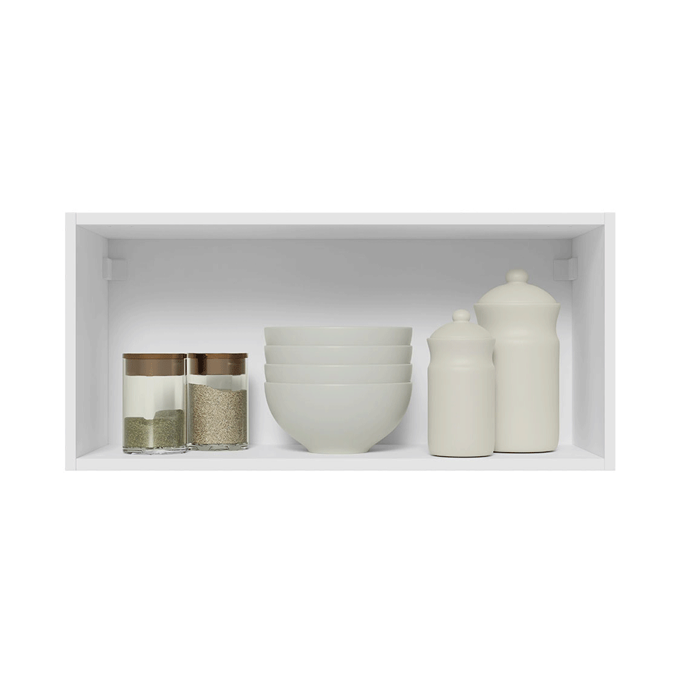 Armário Aéreo 70 cm 1 Porta Branco/Preto Lux Madesa