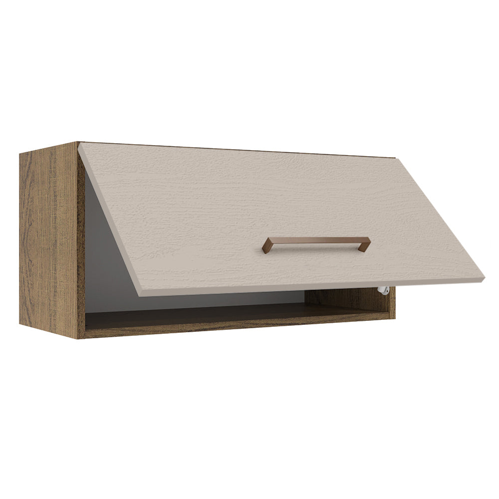 Armário Aéreo 70 cm 1 Porta Basculante Rustic/Crema Agata Madesa