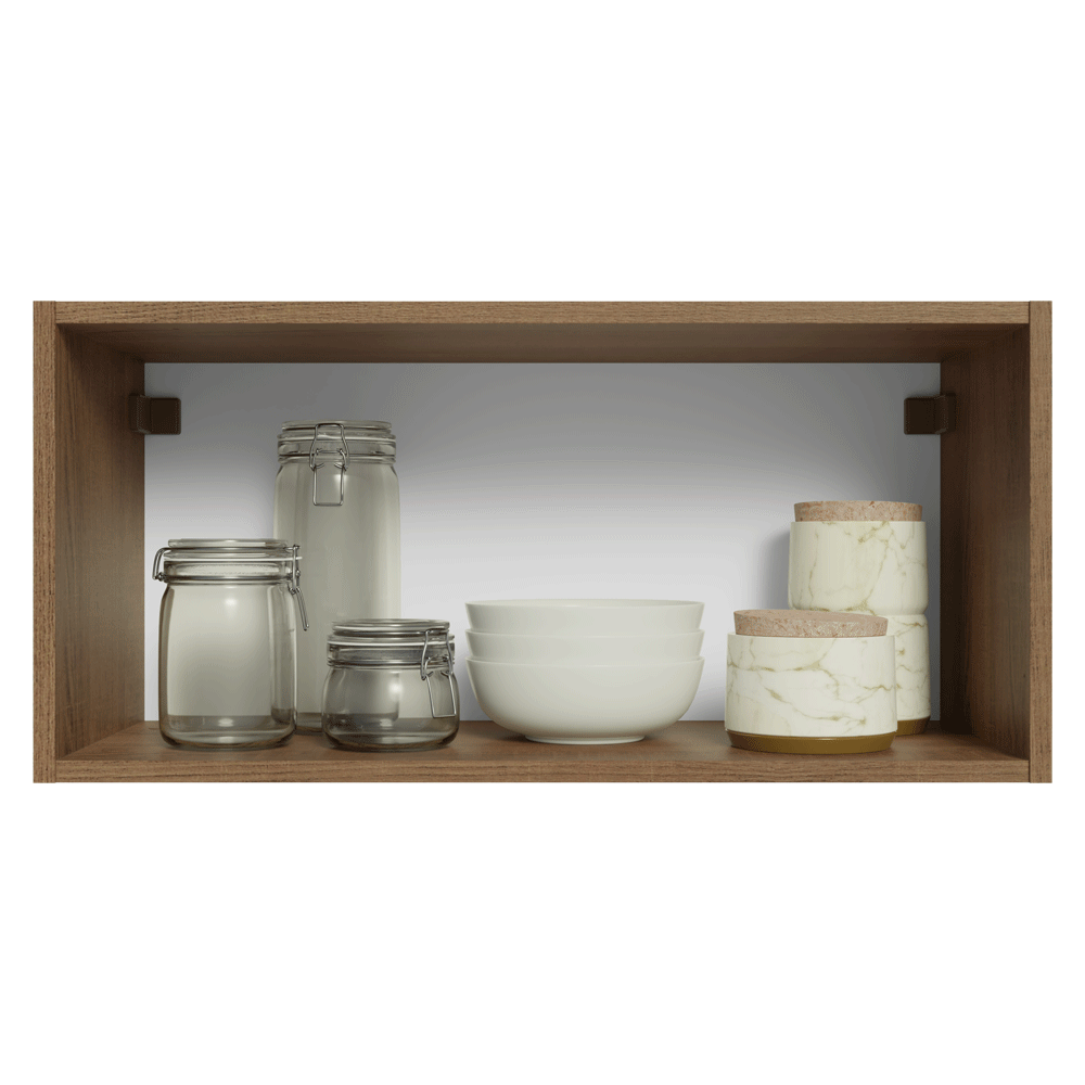 Armário Aéreo 70 cm 1 Porta Basculante Rustic/Crema Vik Madesa