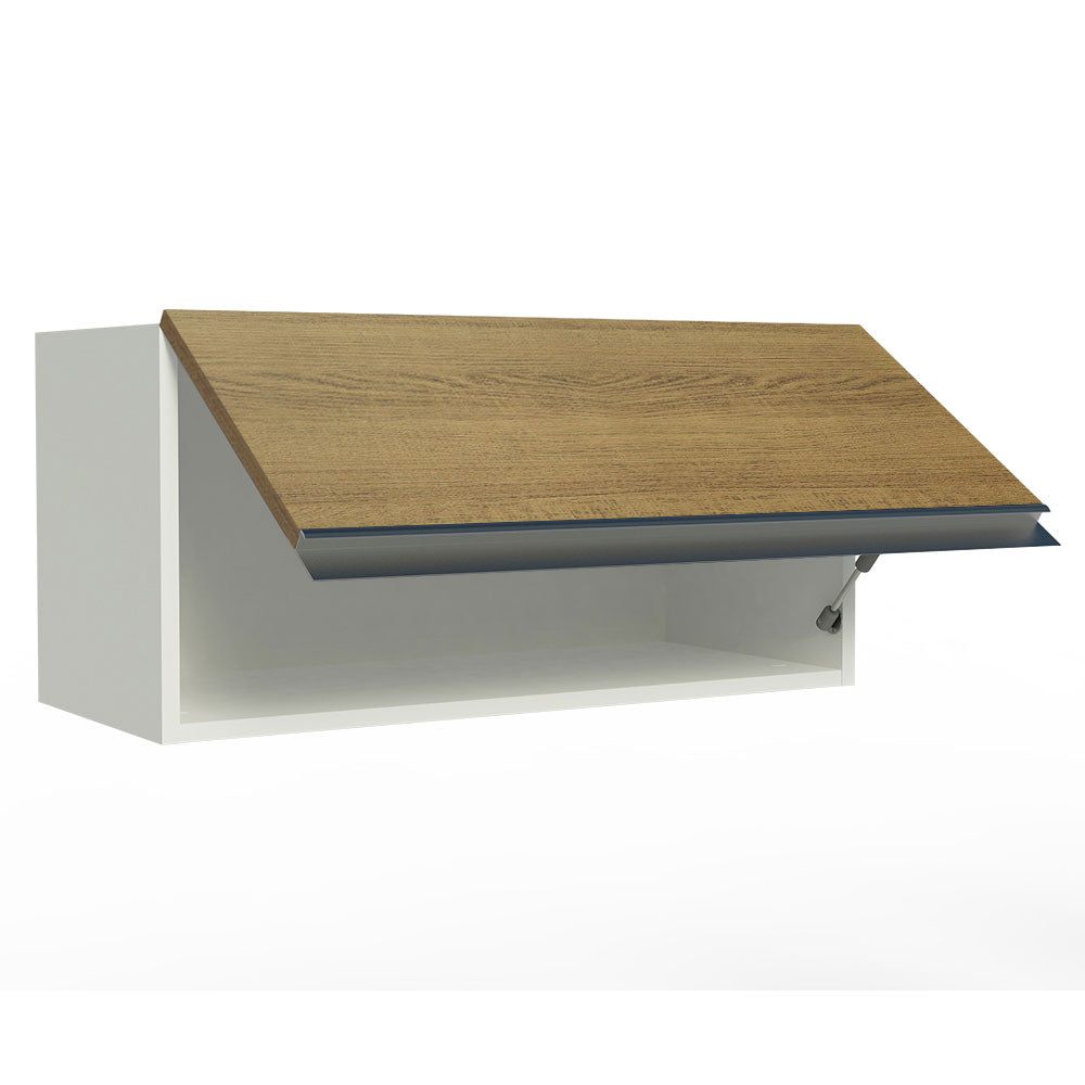 Armário Aéreo de Cozinha Madesa Glamy 70 cm 1 Porta Basculante Branco/Rustic