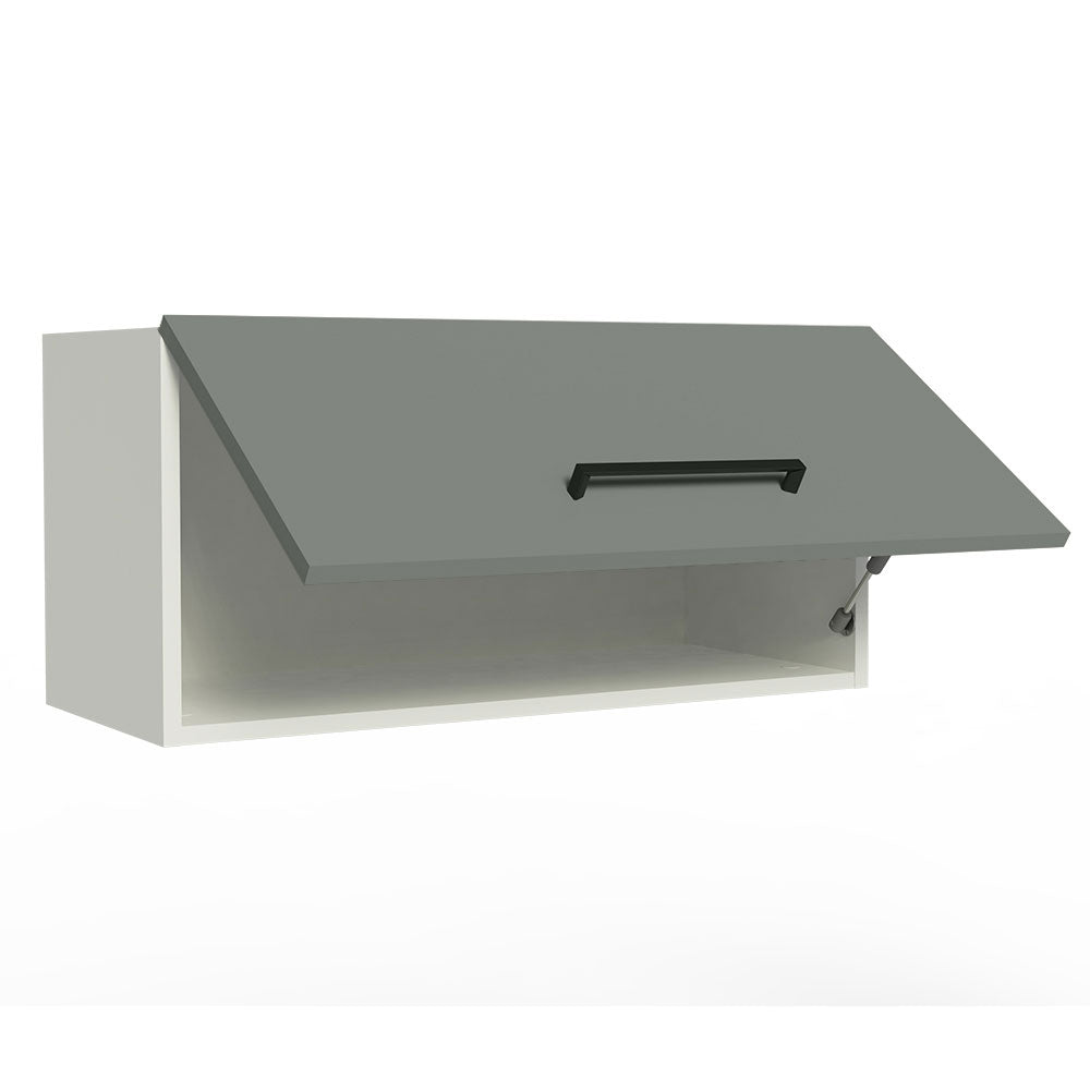 Armário Aéreo de Cozinha Madesa Agata 70 cm 1 Porta Basculante Branco/Cinza