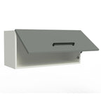 Armário Aéreo de Cozinha Madesa Agata 70 cm 1 Porta Basculante Branco/Cinza