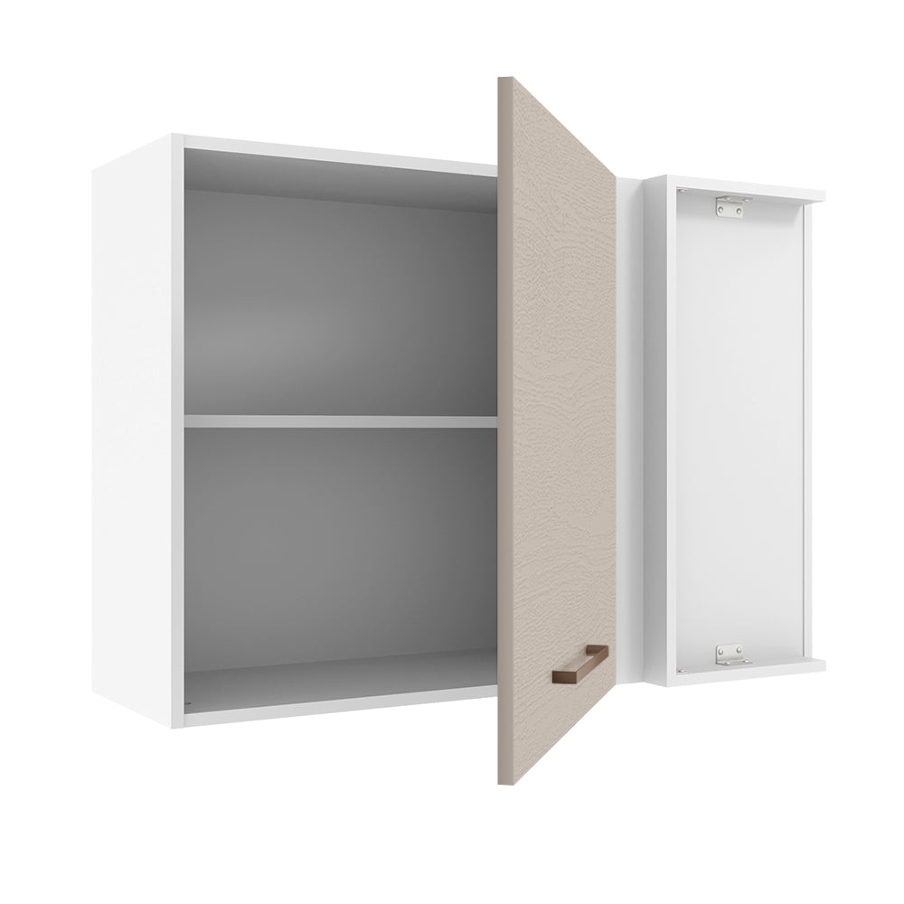 Armário Aéreo de Canto 1 Porta Branco/Crema Agata Madesa