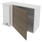 Armário Aéreo de Canto Madesa Acordes 100% MDF 1 Porta Branco/Rustic