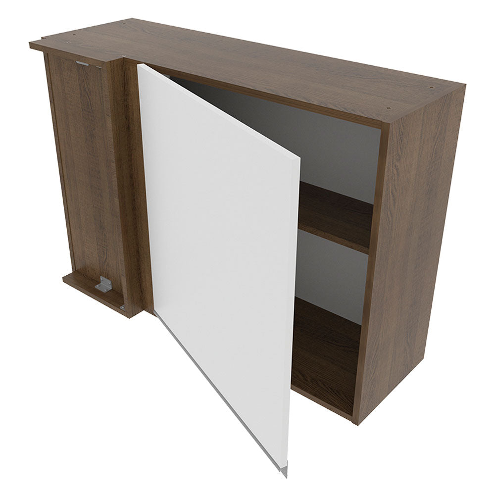 Armário Aéreo de Canto Madesa Glamy 1 Porta Rustic/Branco