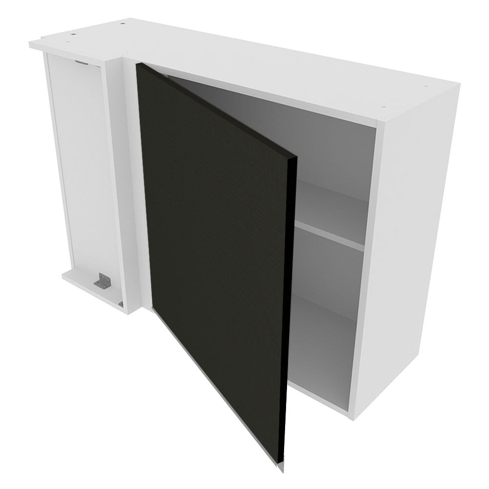 Armário Aéreo de Canto Madesa Glamy 1 Porta Branco/Preto