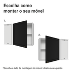 Armário Aéreo de Canto 1 Porta Branco/Preto Vik Madesa