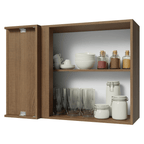 Armário Aéreo de Canto 1 Porta Rustic/Crema Vik Madesa