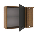Armário Aéreo de Canto Madesa Agata 1 Porta Rustic/Preto