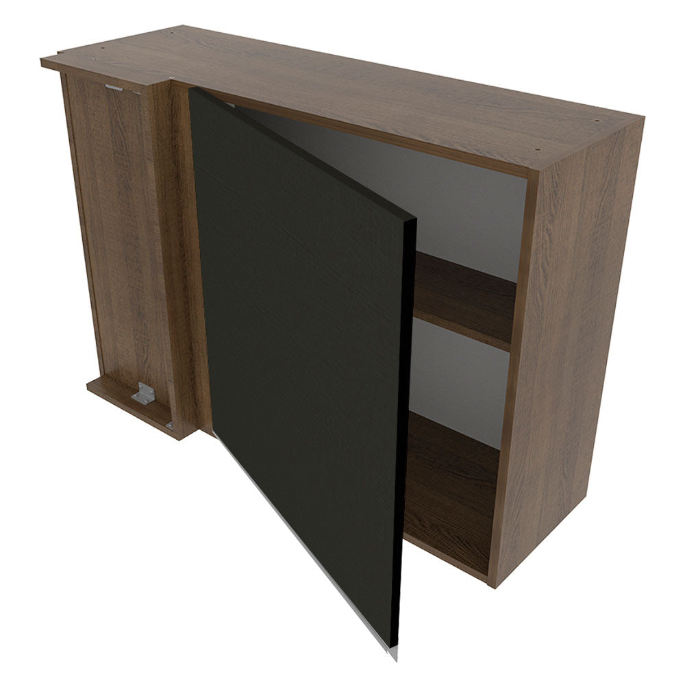 Armário Aéreo de Canto Madesa Glamy 1 Porta Rustic/Preto