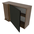 Armário Aéreo de Canto Madesa Glamy 1 Porta Rustic/Preto
