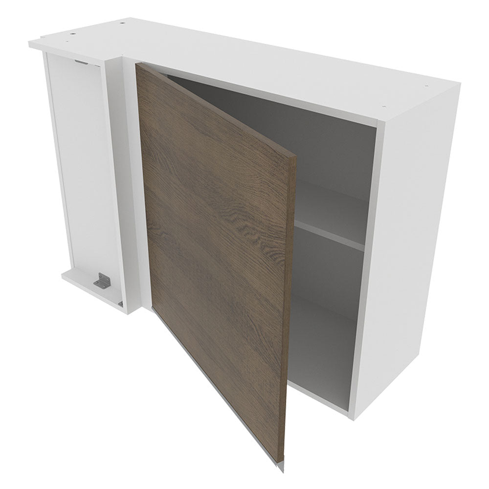 Armário Aéreo de Canto Madesa Glamy 1 Porta Branco/Rustic