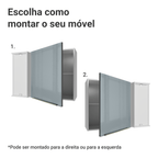 Armário Aéreo de Canto 1 Porta Branco/Cinza Lux Madesa