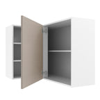 Armário Aéreo de Canto 1 Porta para linha de 60 cm de profundidade Branco/Crema Agata Madesa