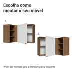 Armário Aéreo de Canto Para Linha 60 cm de Profundidade Rustic/Branco Vik Madesa