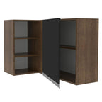 Armário Aéreo de Canto Madesa Glamy 1 Porta para linha de 60 cm de profundidade Rustic/Preto
