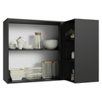 Armário Aéreo de Canto 1 Porta e Adega Preto Nice Madesa