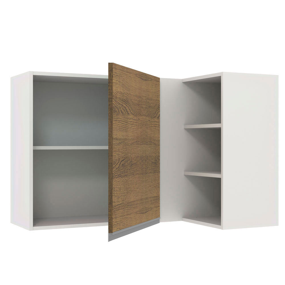Armário Aéreo de Canto Madesa Glamy 1 Porta para linha de 60 cm de profundidade Branco/Rustic