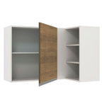 Armário Aéreo de Canto Madesa Glamy 1 Porta para linha de 60 cm de profundidade Branco/Rustic
