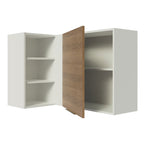 Armário Aéreo de Canto Madesa Stella 1 Porta para linha de 60 cm de profundidade Branco/Rustic