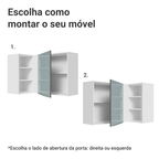 Armário Aéreo de Canto com Adega Acoplada Madesa Lux 1 Porta Branco/Cinza