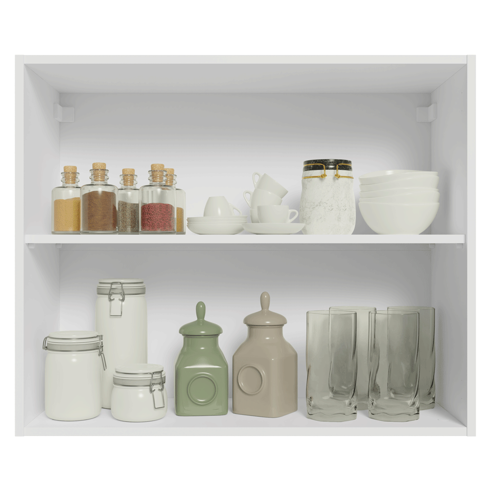 Armário Aéreo 80 cm 2 Portas Branco/Crema Vik Madesa