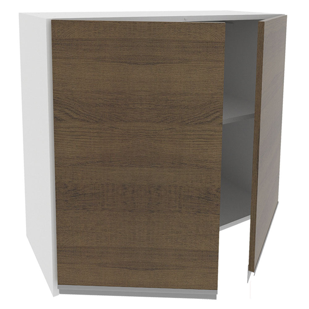 Armário Aéreo Madesa Acordes 100% MDF 80 cm 2 Portas Branco/Rustic