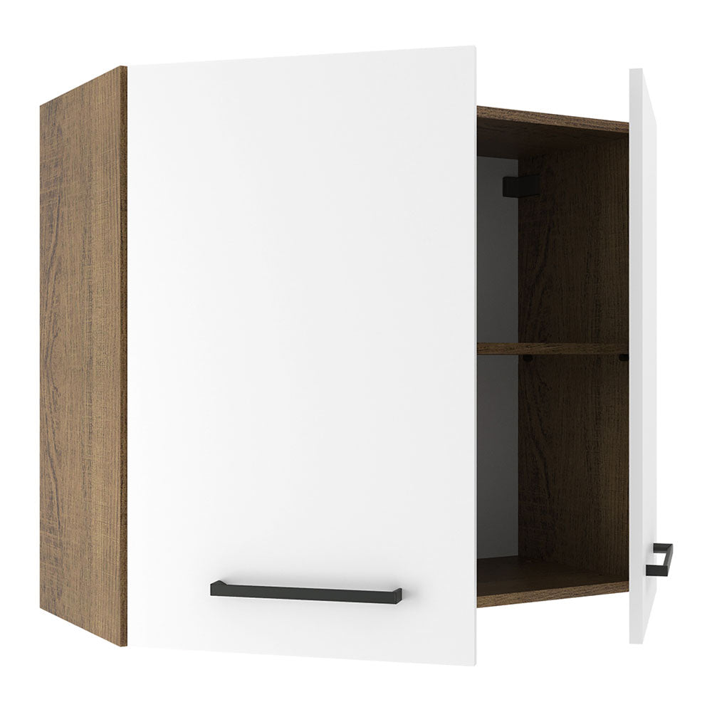 Armário Aéreo Madesa Agata 80 cm 2 Portas Rustic/Branco