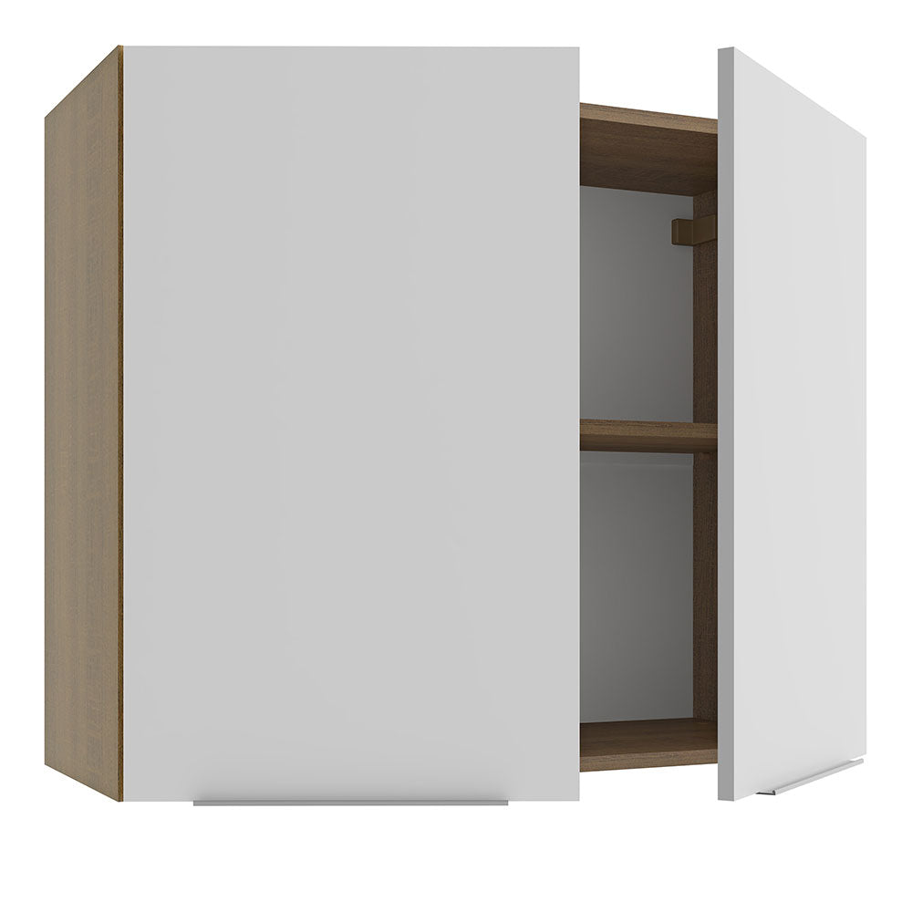 Armário Aéreo Madesa Stella 80 cm 2 Portas Rustic/Branco