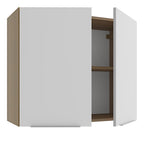 Armário Aéreo Madesa Stella 80 cm 2 Portas Rustic/Branco