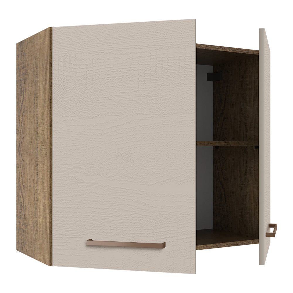 Armário Aéreo 80 cm 2 Portas Rustic/Crema Agata Madesa