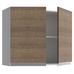 Armário Aéreo Madesa Glamy 80 cm 2 Portas Branco/Rustic