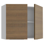 Armário Aéreo Madesa Stella 80 cm 2 Portas Branco/Rustic