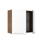 Armário Aéreo Madesa Lux 80 cm 2 Portas Rustic/Branco Veludo