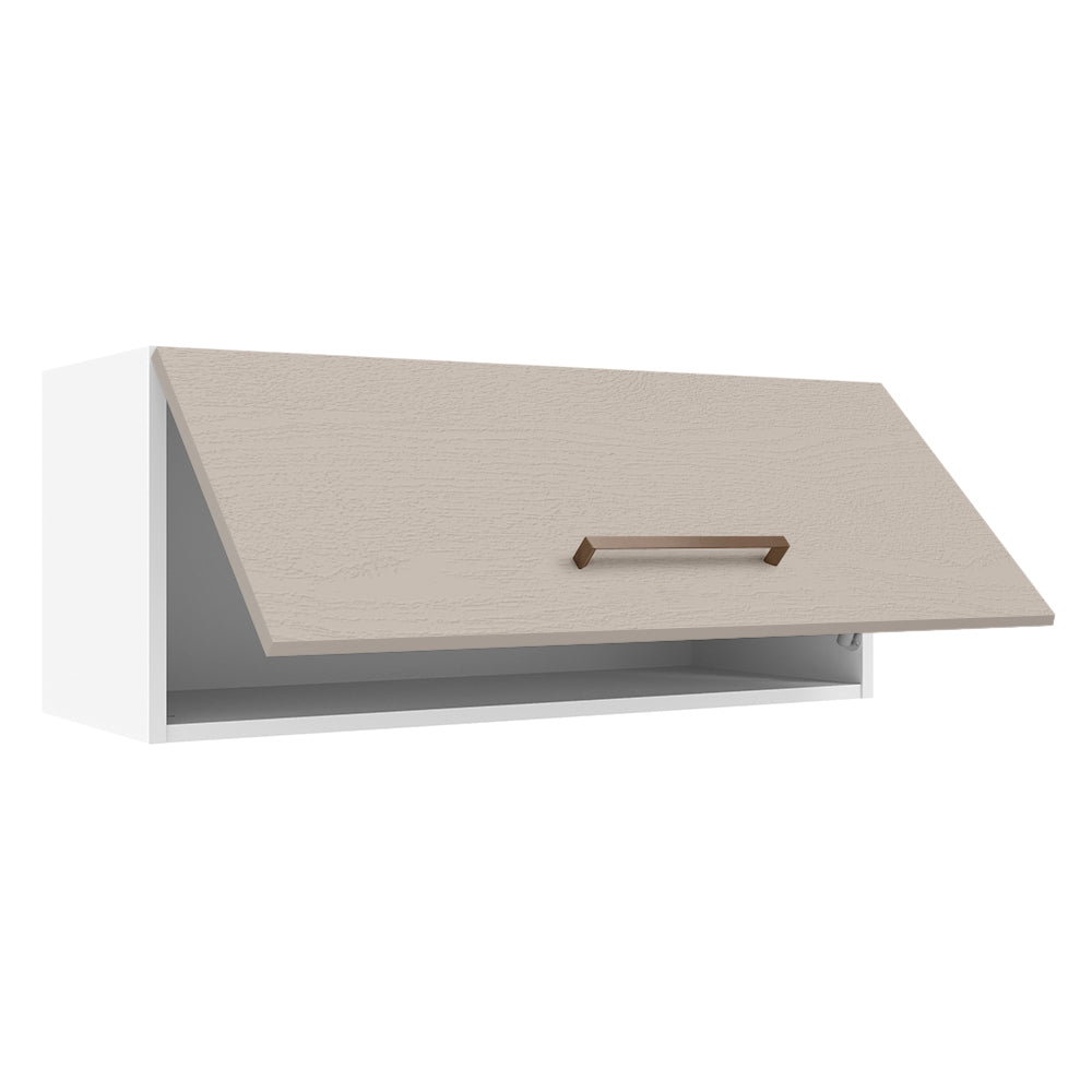 Armário Aéreo 80 cm 1 Porta Basculante Branco/Crema Agata Madesa