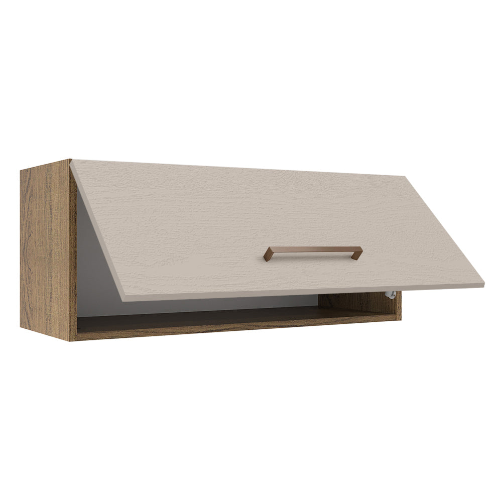 Armário Aéreo 80 cm 1 Porta Basculante Rustic/Crema Agata Madesa