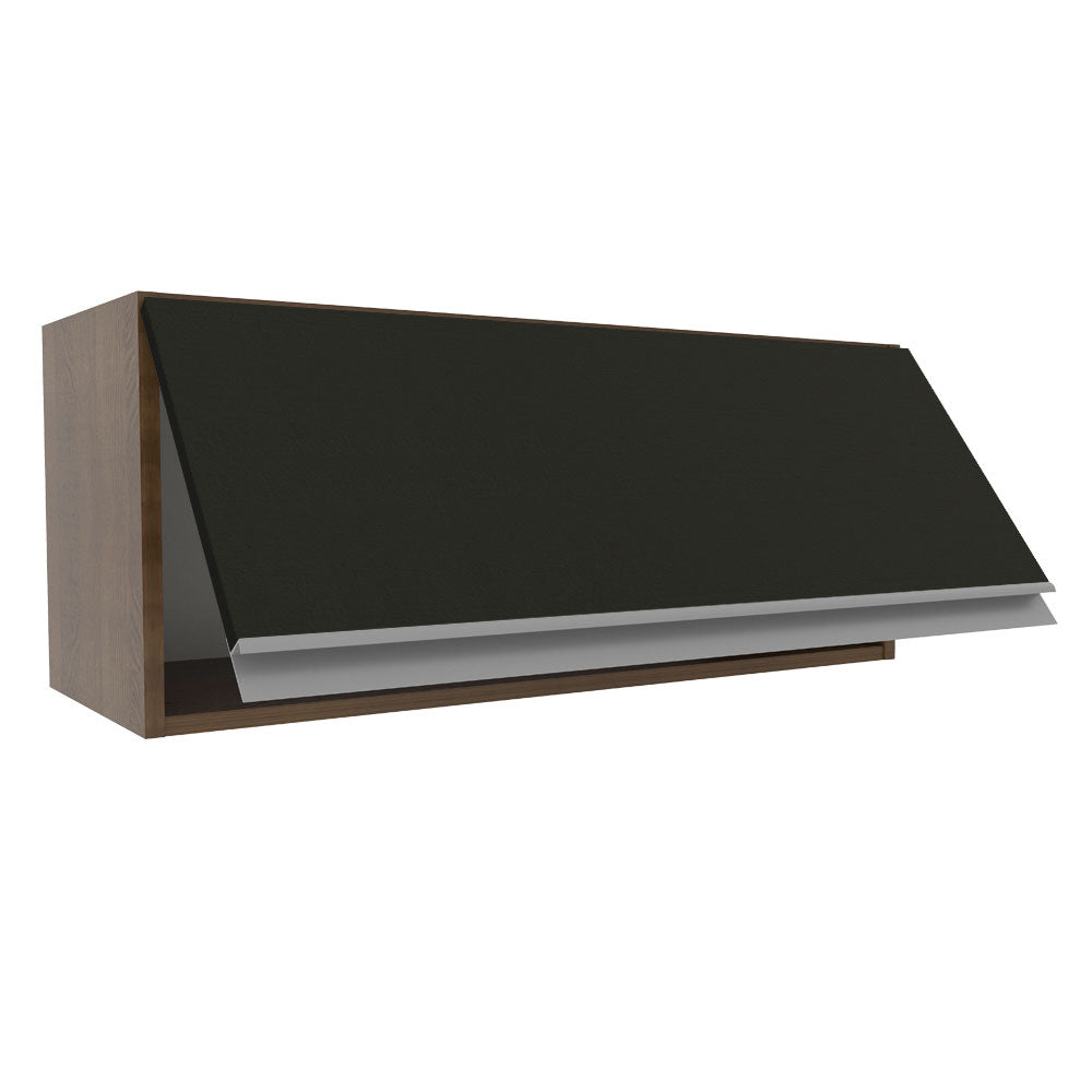 Armário Aéreo Madesa Glamy 80 cm 1 Porta Basculante Rustic/Preto