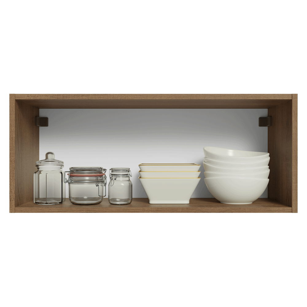 Armário Aéreo 80 cm 1 Porta Basculante Rustic/Preto Vik Madesa