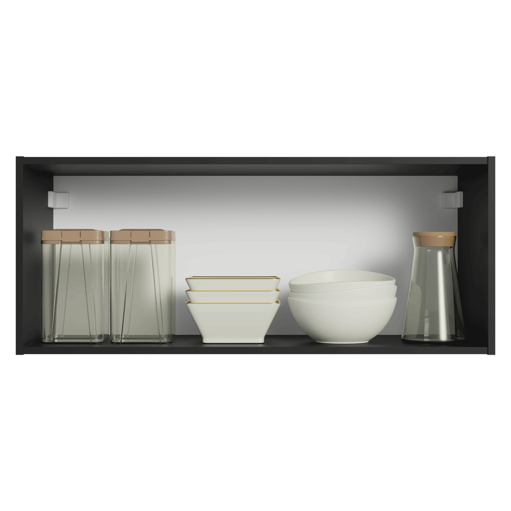 Armário Aéreo 80 cm 1 Porta Basculante Preto Nice Madesa