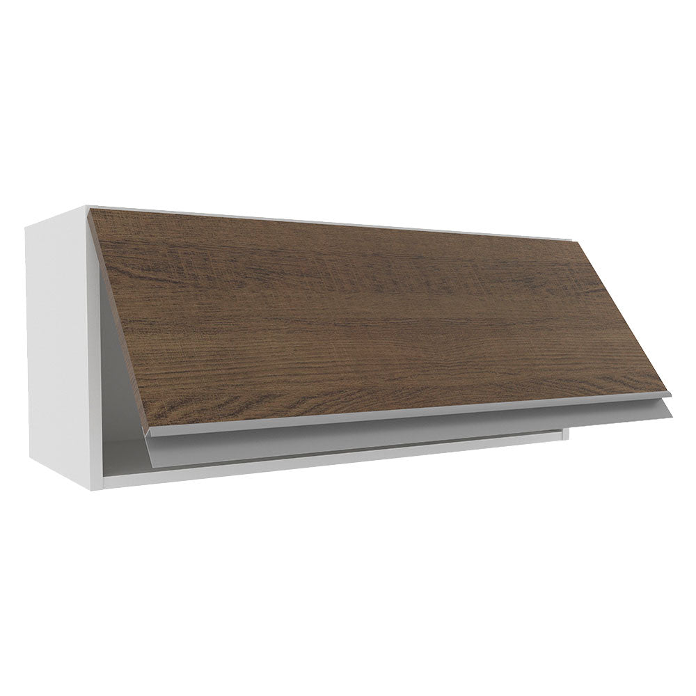 Armário Aéreo Madesa Glamy 80 cm 1 Porta Basculante Branco/Rustic