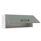 Armário Aéreo Madesa Agata 80 cm 1 Porta Basculante Branco/Cinza