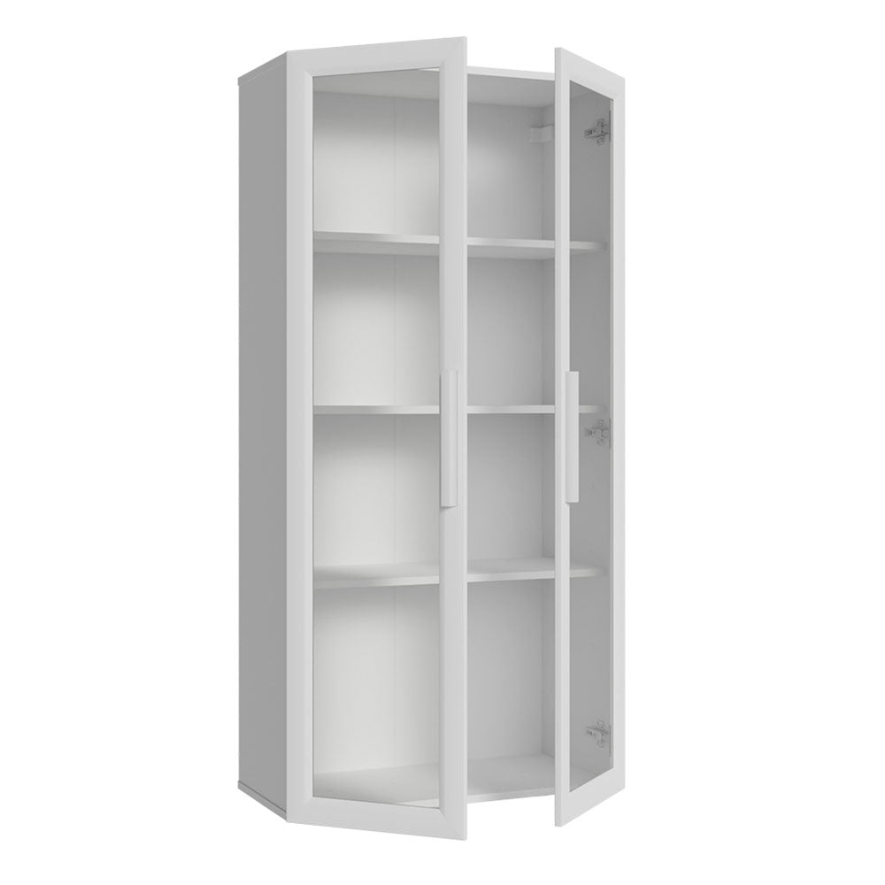 Módulo Cristaleira 70 cm 2 Portas de Vidro Branco Madesa