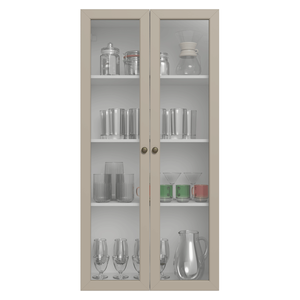 Módulo Cristaleira 70 cm 2 Portas de Vidro Branco/Crema Vik Madesa